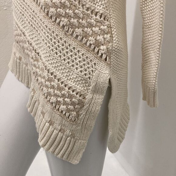 Vintage Y2K Guess Cream Knit Asymmetrical Turtleneck Vintage Sweater XS - Picture 7 of 13